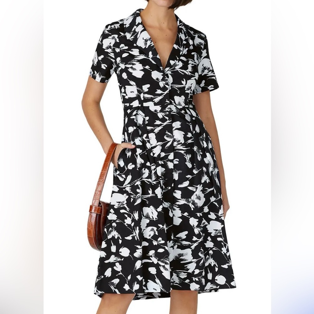 Jason Wu Black and White Knee-Length A-Line Dress